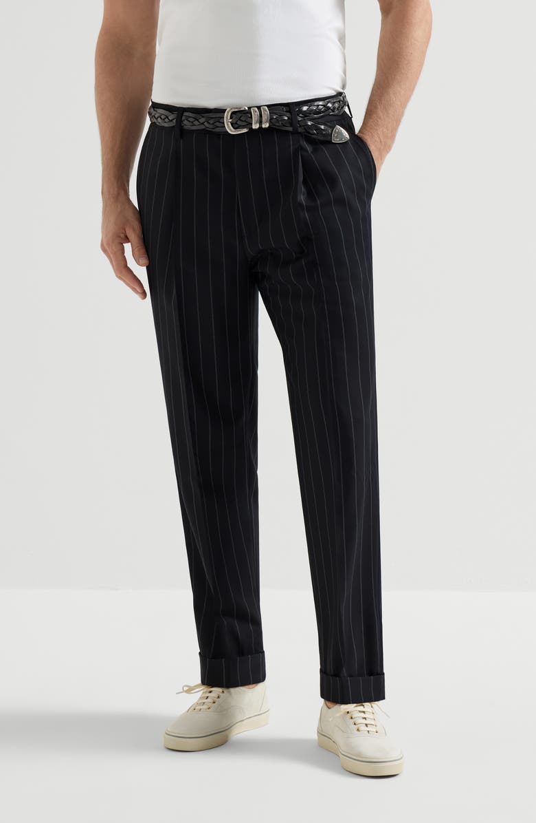 Brunello Cucinelli Virgin wool trousers, Alternate, color, Black