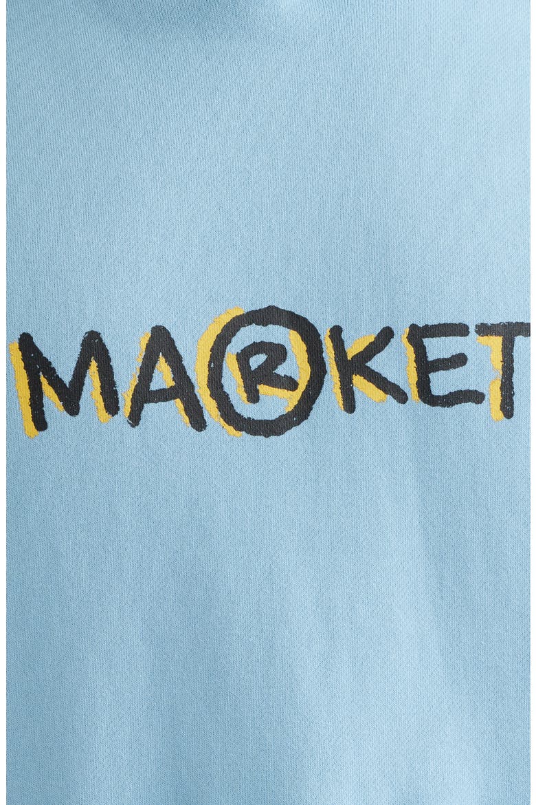 Smiley Doodle Cotton Graphic Hoodie, Alternate, color, BLUE