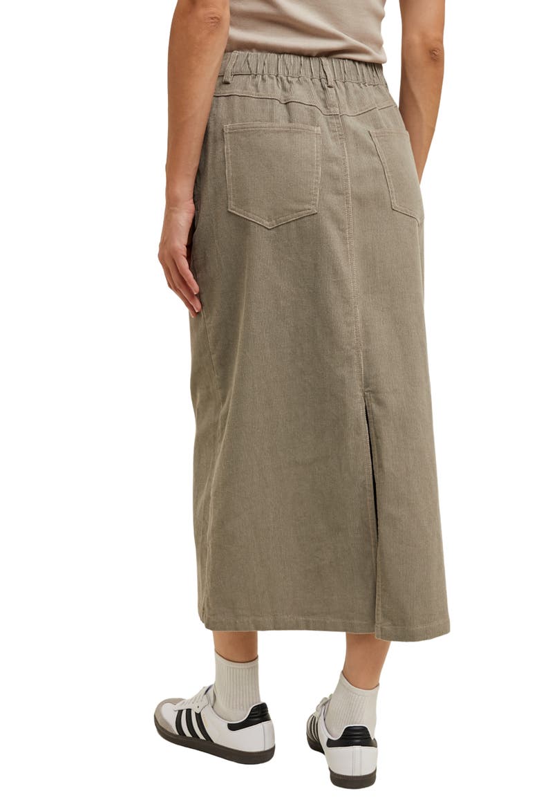 Corduroy Midi Skirt, Alternate, color, STONE