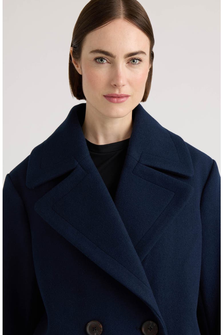 Double Breasted Faux Wool Oversize Coat, Alternate, color, NAVY BLAZER
