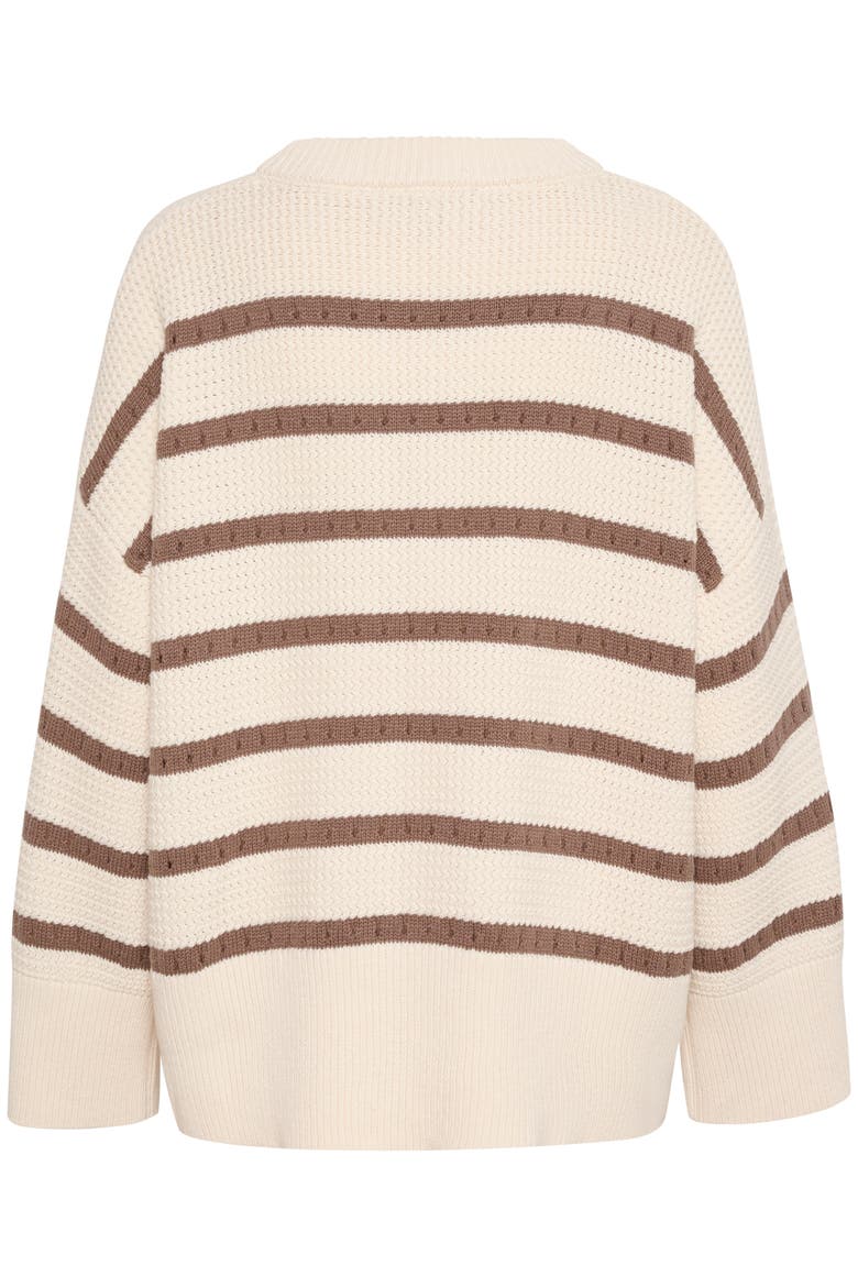 Ravalina Stripes Casual Fit Pullover, Alternate, color, White and Walnut Stripe