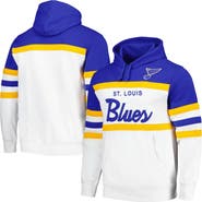 Mitchell & Ness Men's Mitchell & Ness White/Blue St. Louis Blues Head Coach Pullover Hoodie