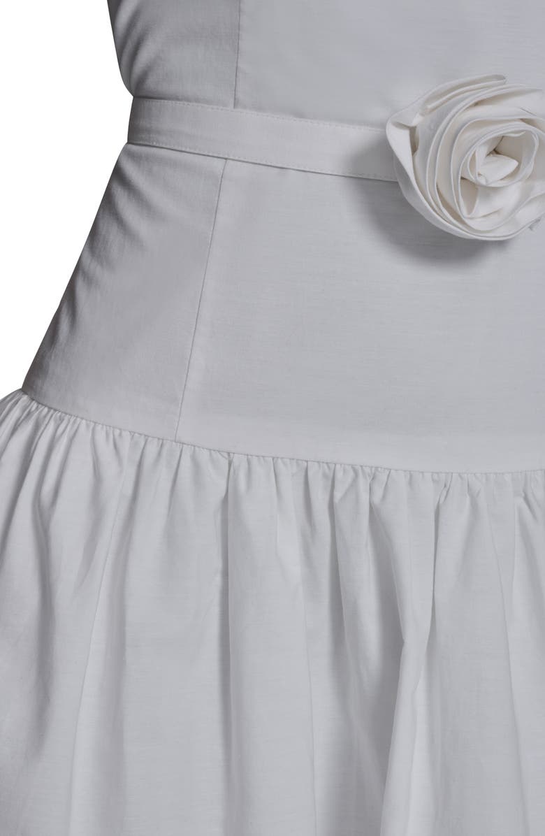 KARL LAGERFELD Poplin Midi Sundress, Alternate, color, Soft White