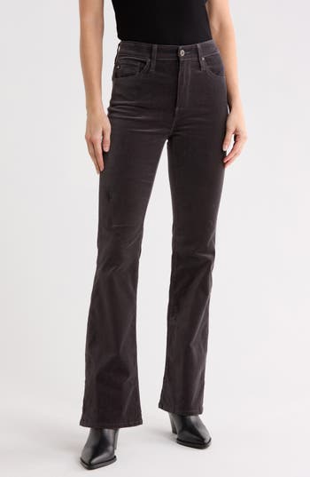 AG Farrah Velvet Bootcut Pants in Charcoal Black at Nordstrom Rack, Size 32 X 32