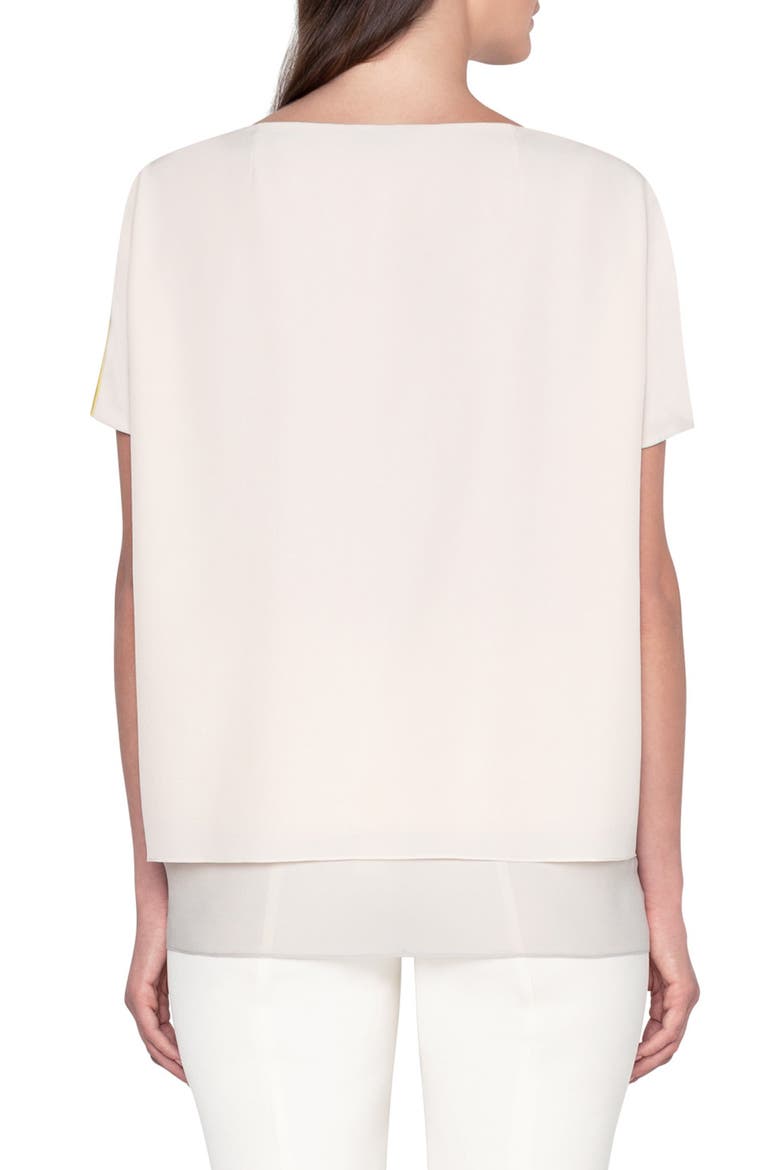 Layered Colorblock Silk Crepe Blouse, Alternate, color, SAND-SILVER-LUCE