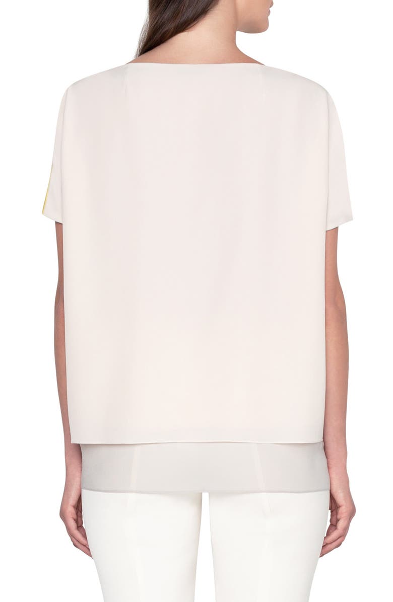 Akris Layered Colorblock Silk Crepe Blouse, Alternate, color,