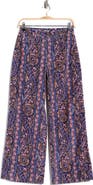 Cinq à Sept Betsy Paisley Velveteen High Waist Wide Leg Pants
