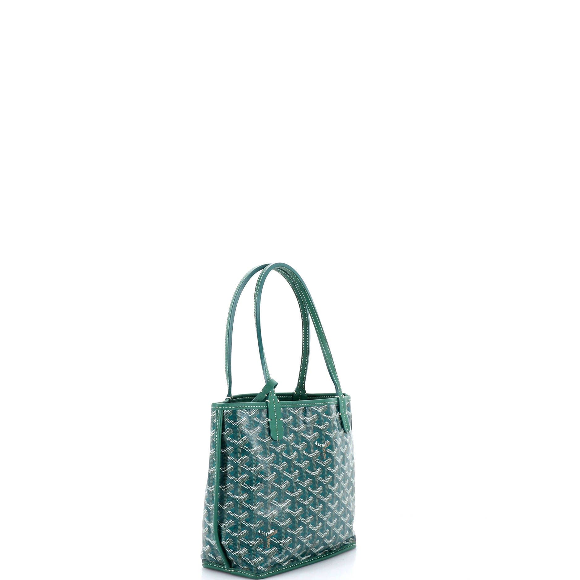 Pre-Owned Goyard Anjou Reversible Tote Coated Canvas Mini, Alternate, color, Green