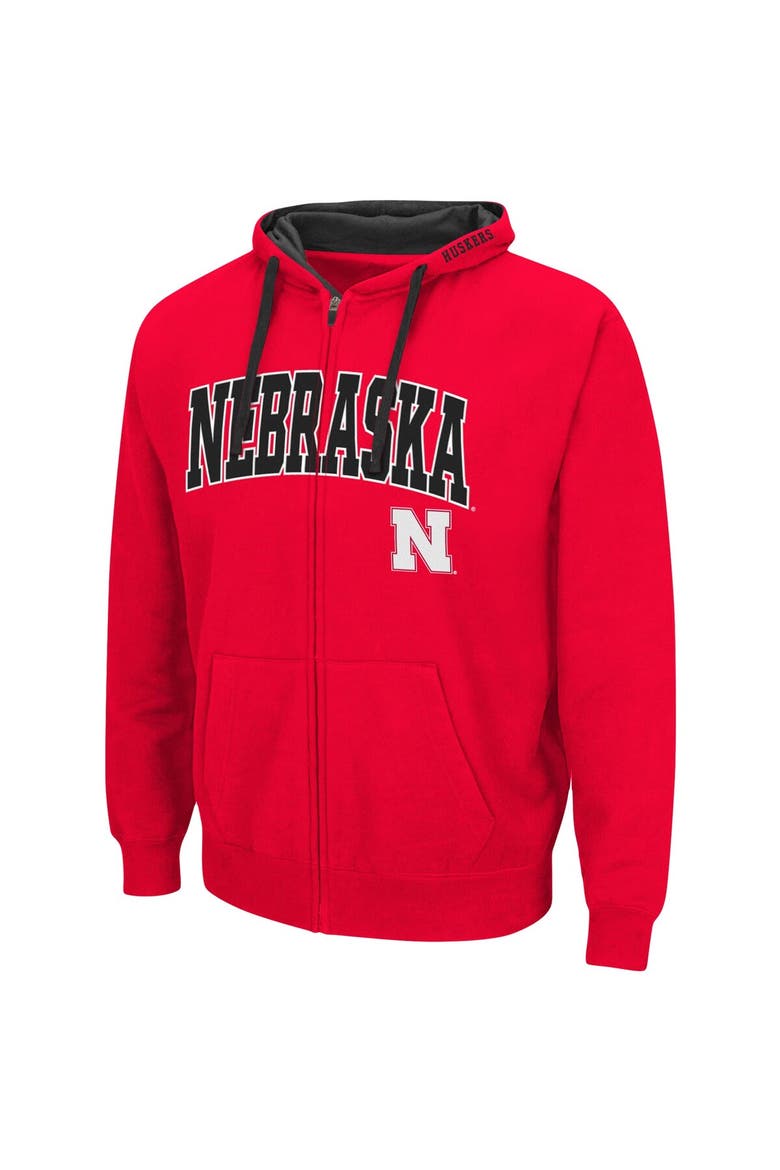 Men's Colosseum Scarlet Nebraska Huskers Big & Tall Full-Zip Hoodie, Alternate, color, Scarlet