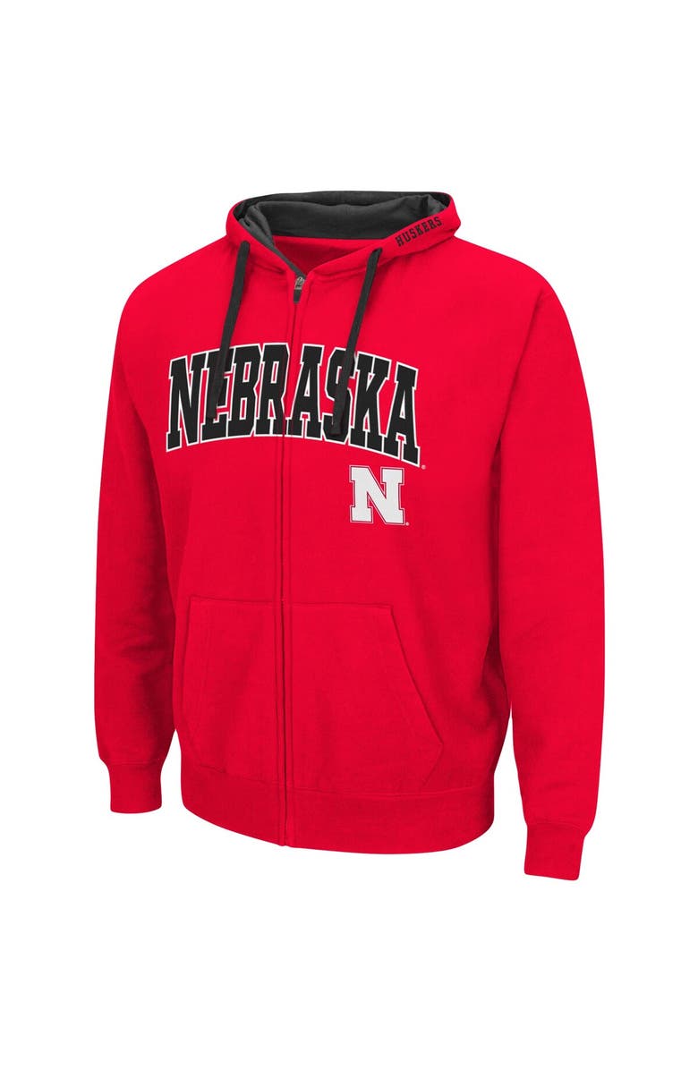 COLOSSEUM Men's Colosseum Scarlet Nebraska Huskers Big & Tall Full-Zip Hoodie, Alternate, color, Scarlet