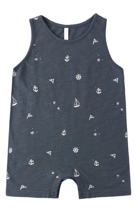 Maritime Print Cotton Romper (Baby)