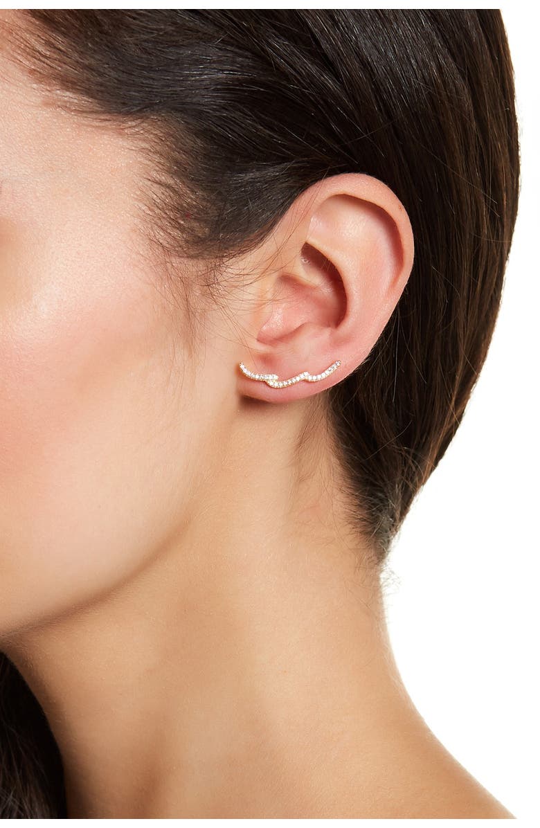 Adornia Swarovski Crystal Wave Climber Earrings, Main, color,