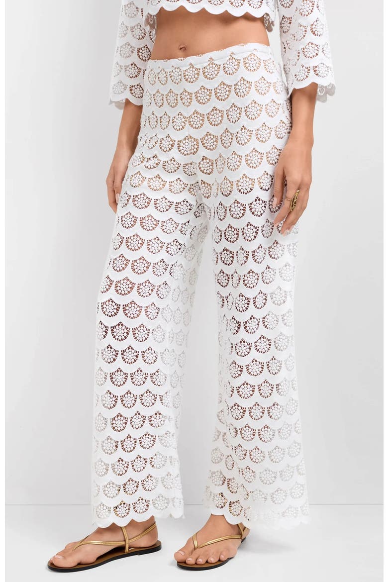 Dzo Dzo Crochet Lace Pant, Alternate, color, White