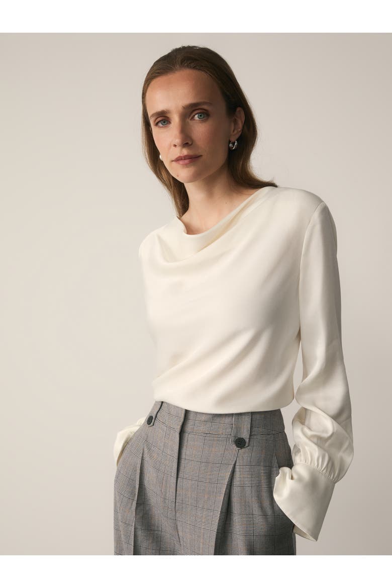 Loano Cowl Neck Long Sleeve Top, Alternate, color, White
