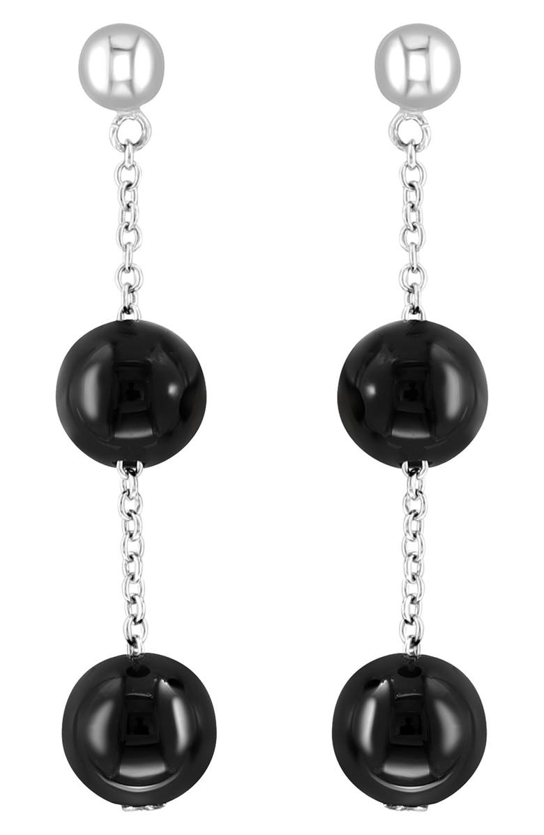 EFFY Onyx Bead Chain Drop Earrings, Alternate, color, Black