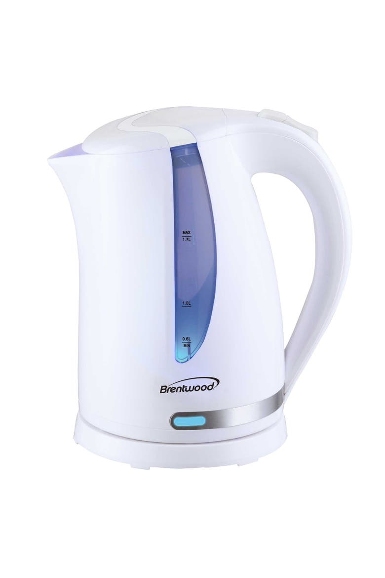 1.7L 1100W 360 Cordless Electric Kettle, Main, color, White