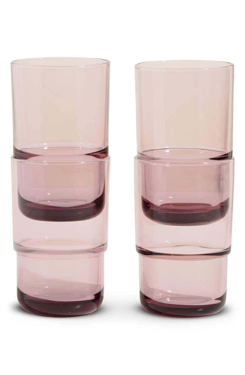 Our Place Night & Day Set of 4 Tall Glasses, Main, color, Sunrise