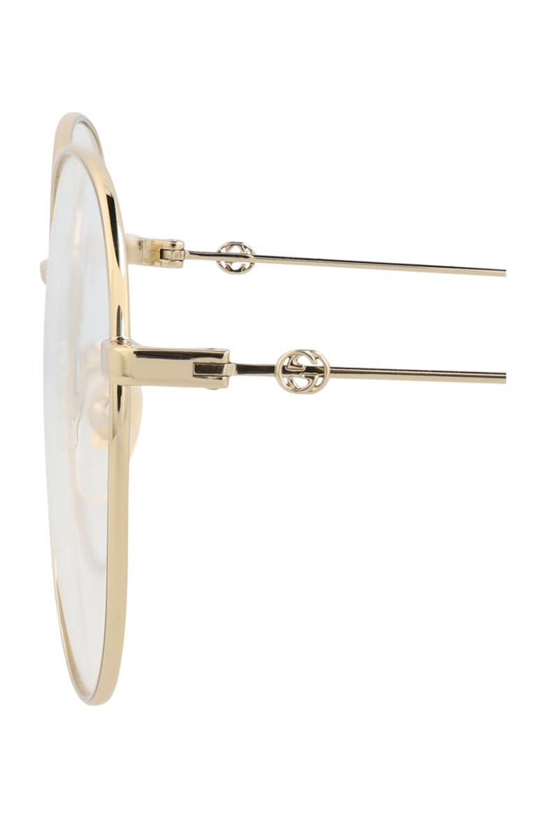 57mm Round Optical Glasses, Alternate, color, GOLD GOLD TRANSPARENT
