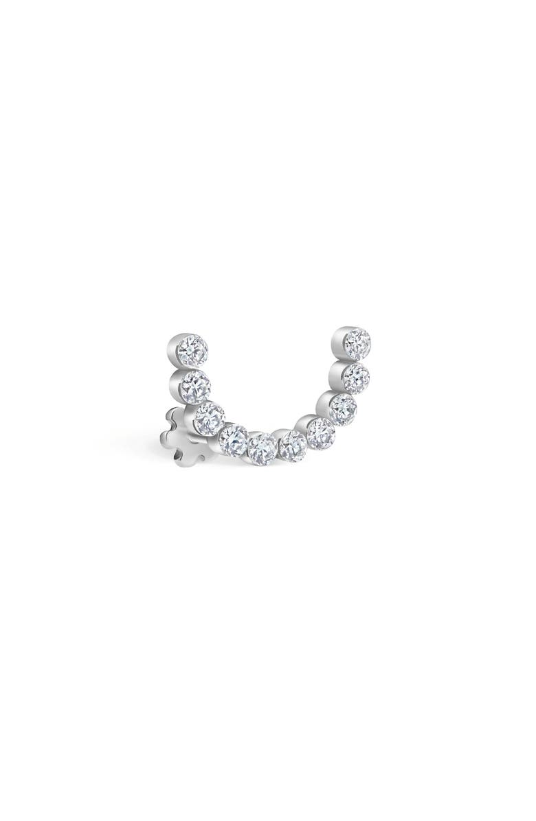 MARIA TASH Single Invisible Set Diamond Arc Stud Earring, Main, color, 