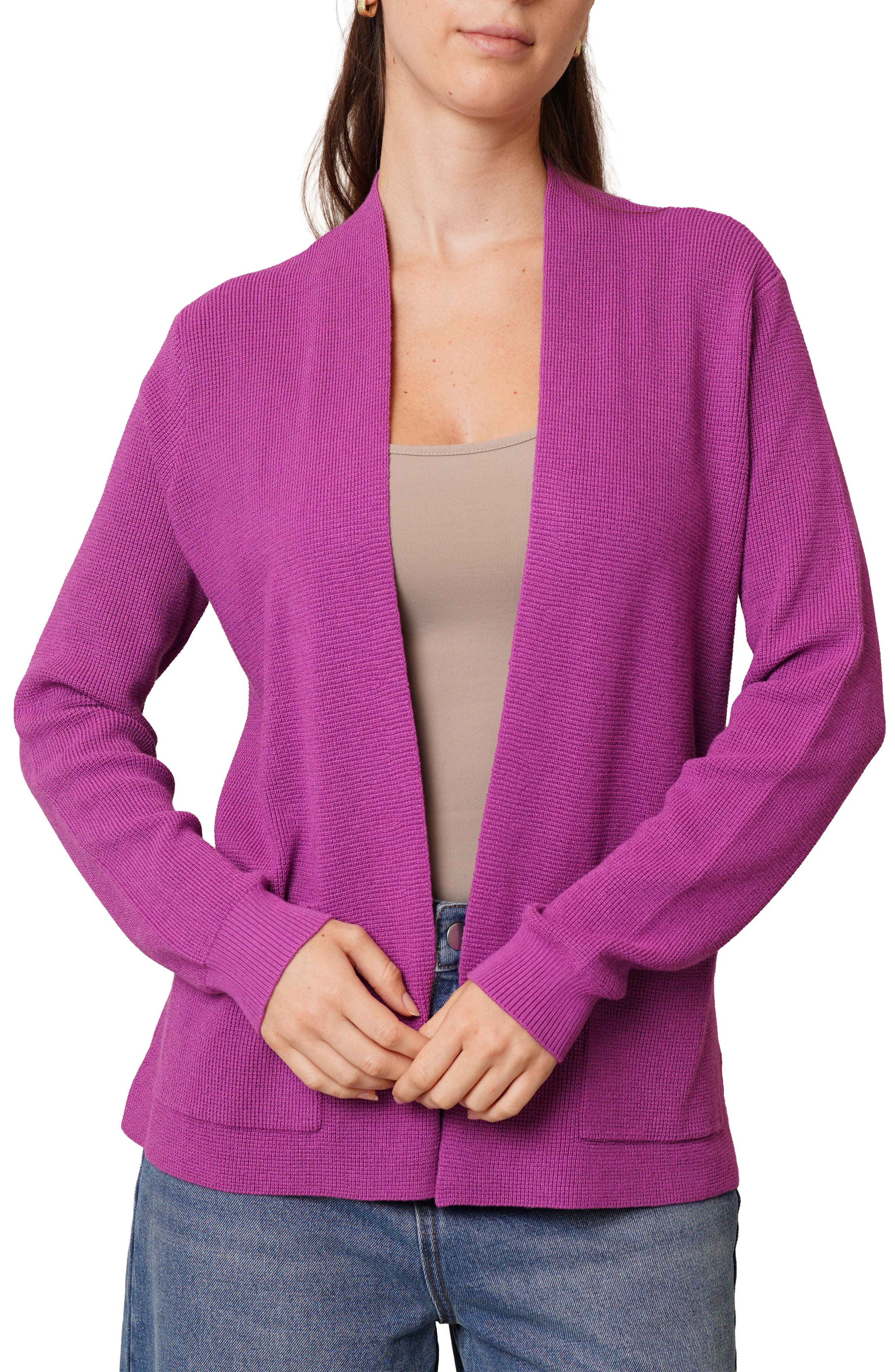 CYRUS Open Front Waffle Cardigan