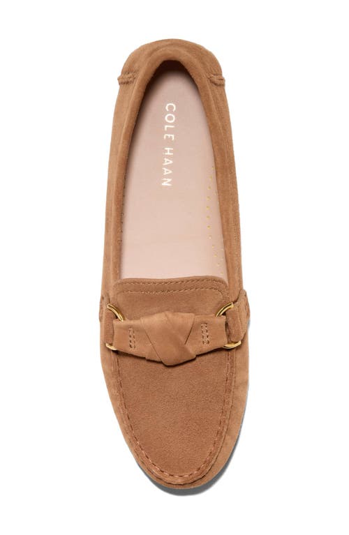 Cole Haan Emmie Knot Driver In Golden Honey Suede