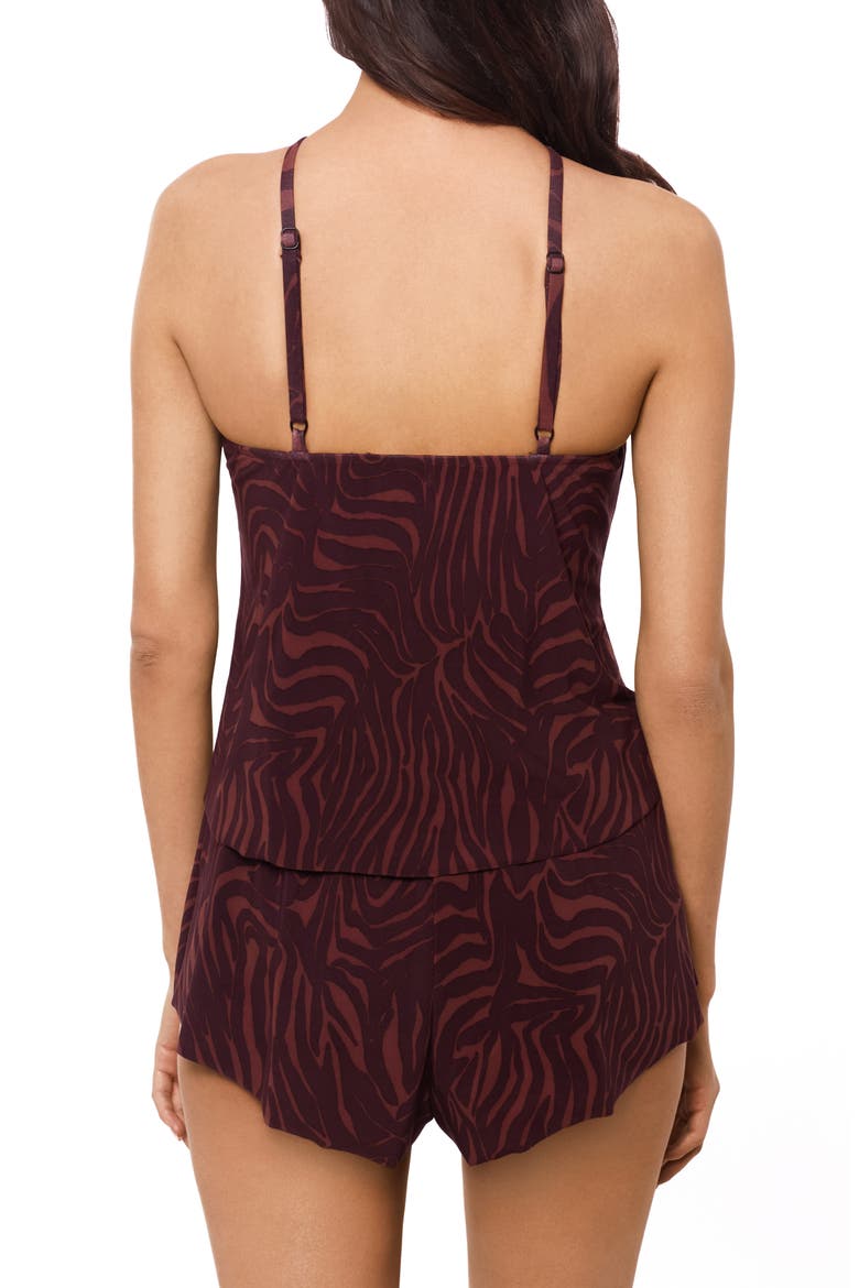 Zabra Goldie Skirted One-Piece Swimsuit, Alternate, color, BROWN MULTI