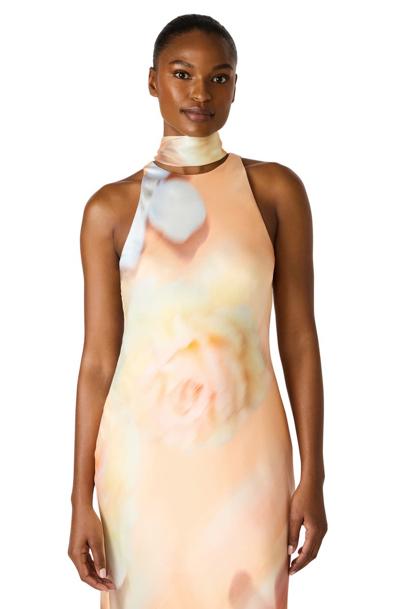 Steve Madden Jaidan Satin Scarf Maxi Dress, Alternate, color, Coral Haze