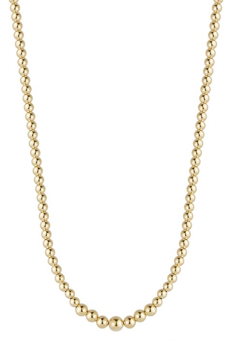 <p>14K Gold Graduated Ball Necklace</p>