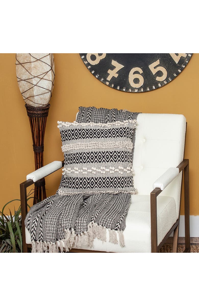 PARKLAND COLLECTION Celice Bohemian Beige Throw Pillow, Alternate, color, Beige