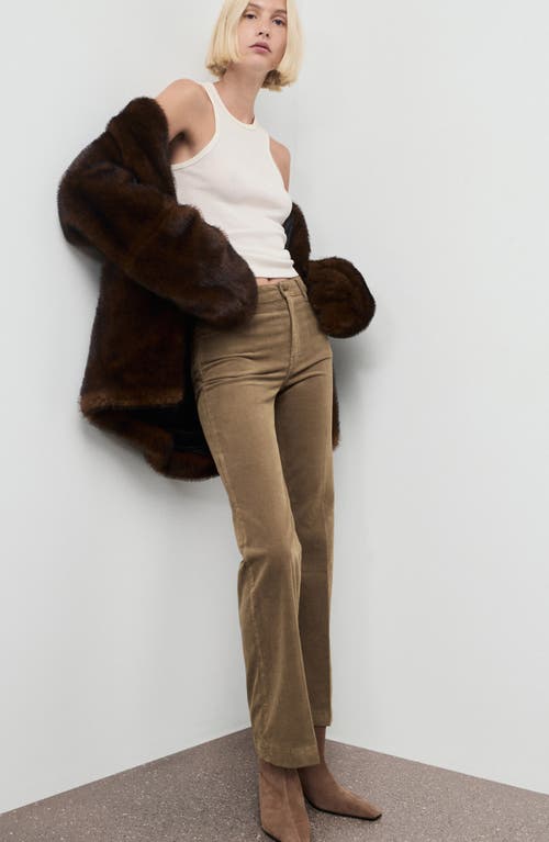 Mango Bootcut Corduroy Pants In Brown