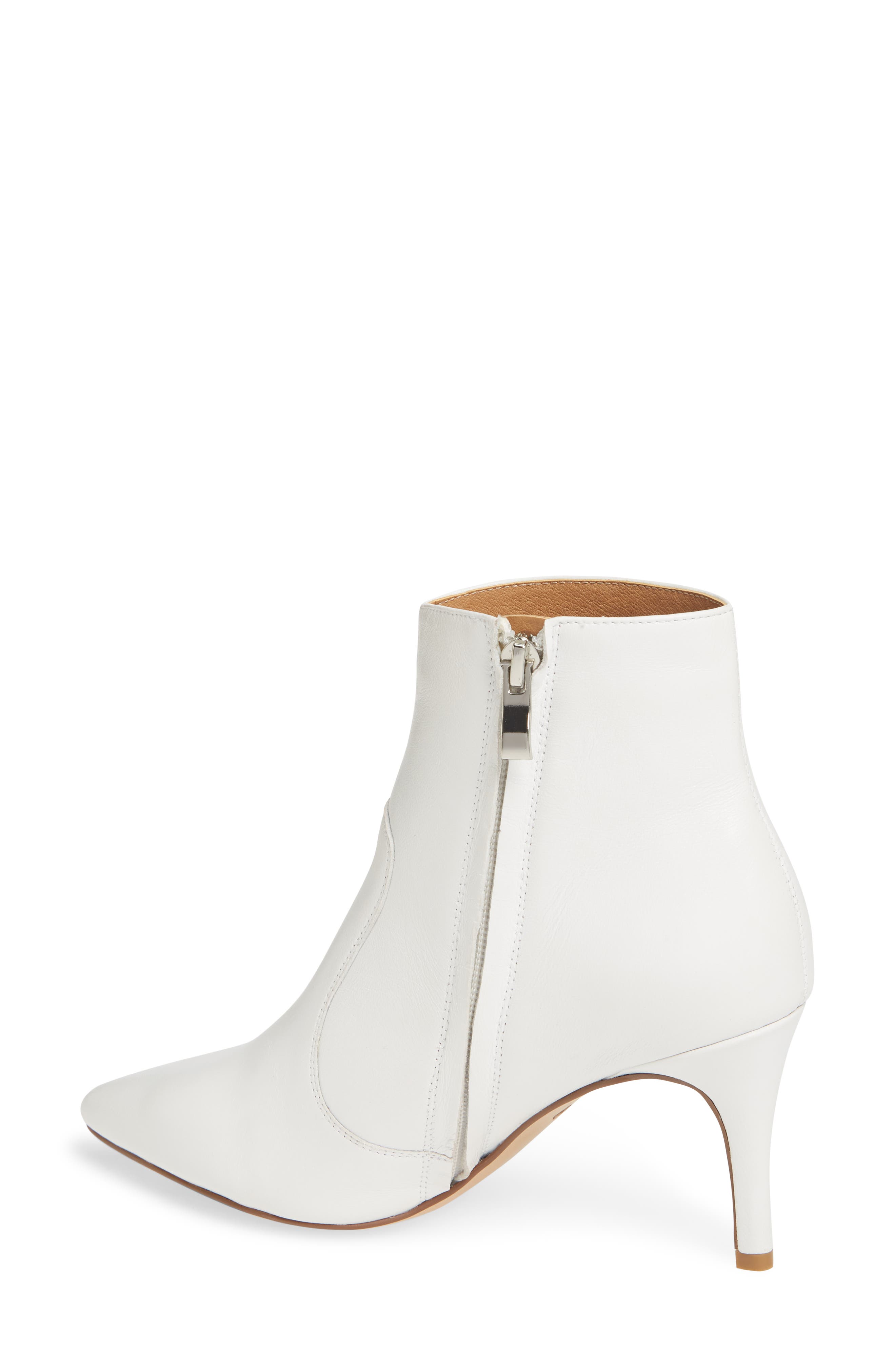 Ashlee Pointed Toe Bootie, Alternate, color, WHITE LEATHER
