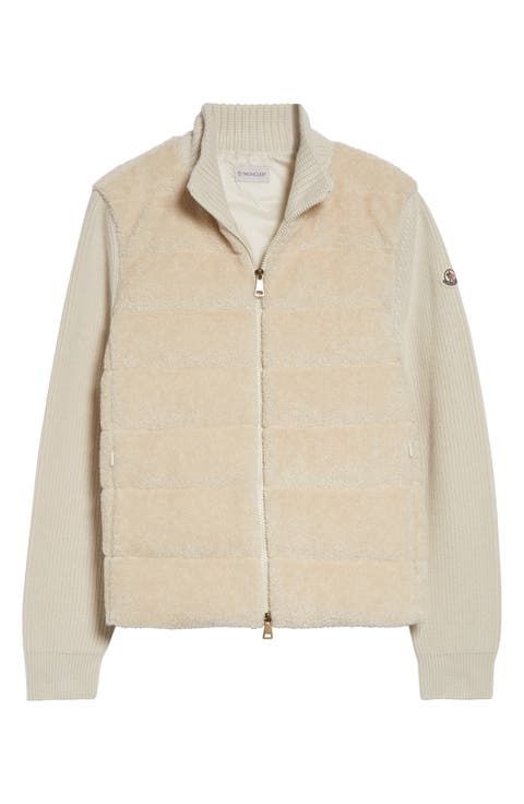 Teddy & Merino Wool Down Zip Cardigan