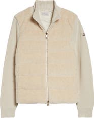 Moncler Teddy & Merino Wool Down Zip Cardigan
