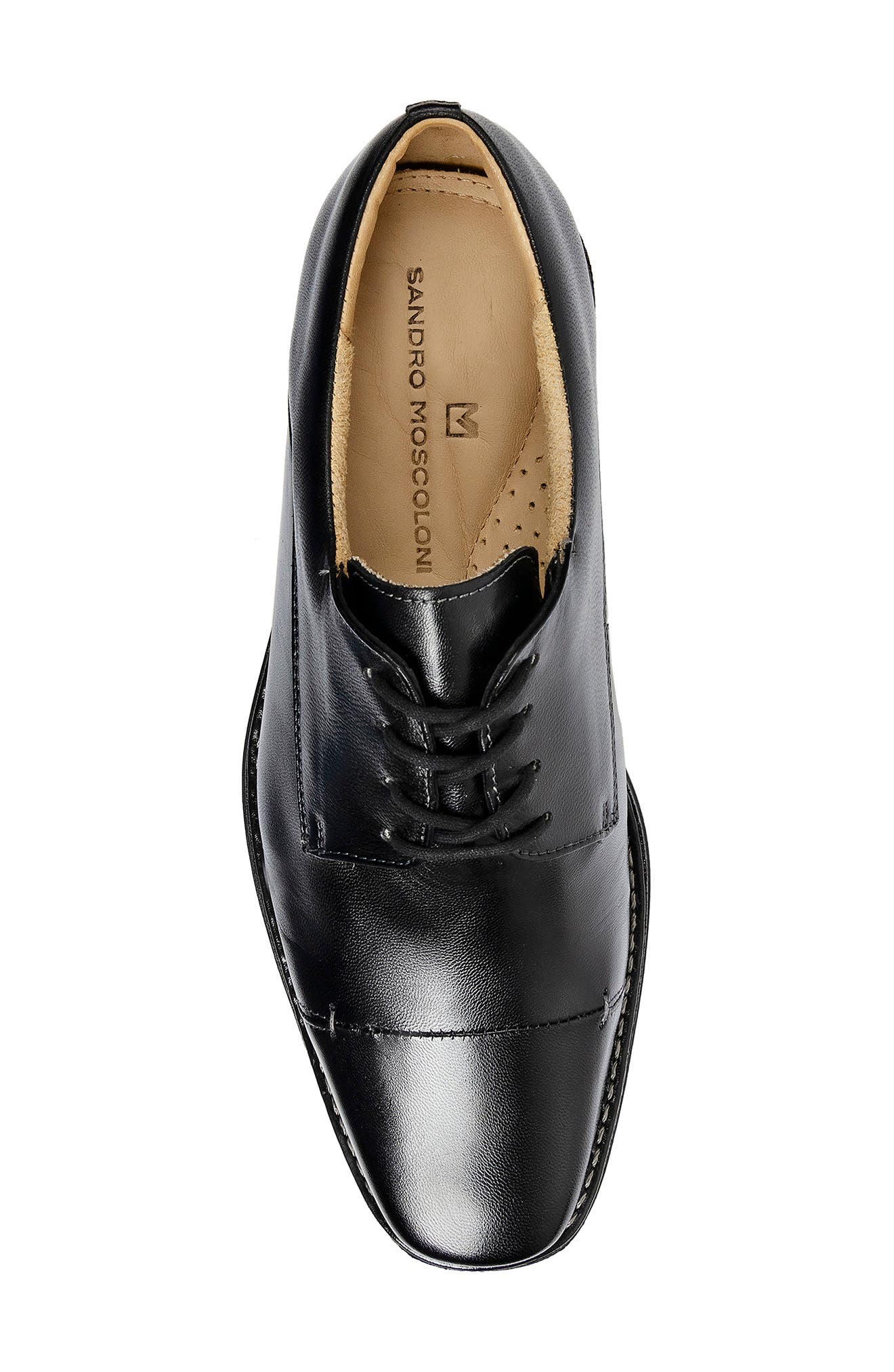 Cap Toe Leather Derby, Alternate, color, BLACK