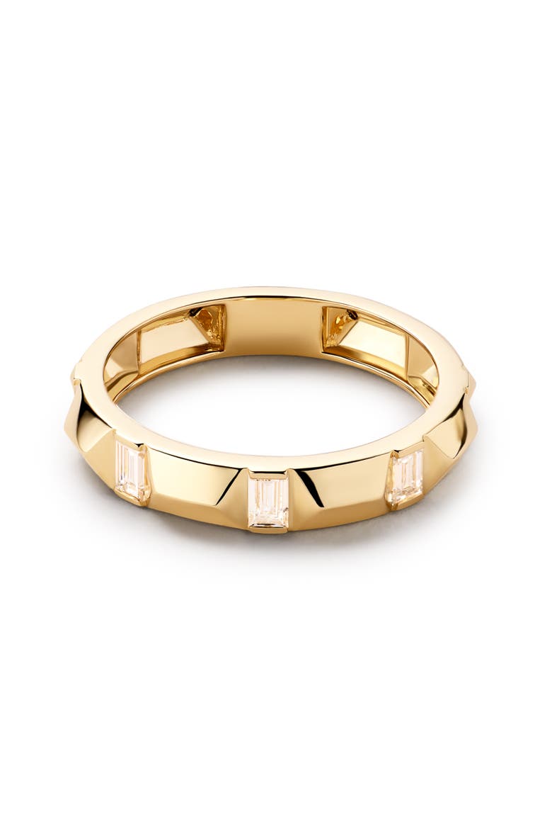 Solid Yellow Gold - Astrid Diamond Station Ring, Alternate, color, Gold