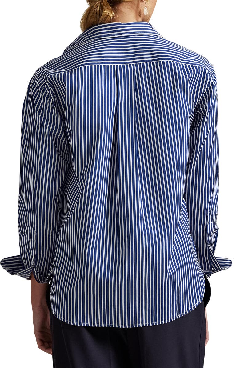 Polo Ralph Lauren Stripe Relaxed Fit Cotton Button-Up Shirt, Alternate, color, 1073D Royal/White