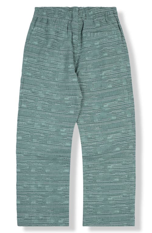 Pleasures Linear Cotton & Linen Wide Leg Pants In Forest Green
