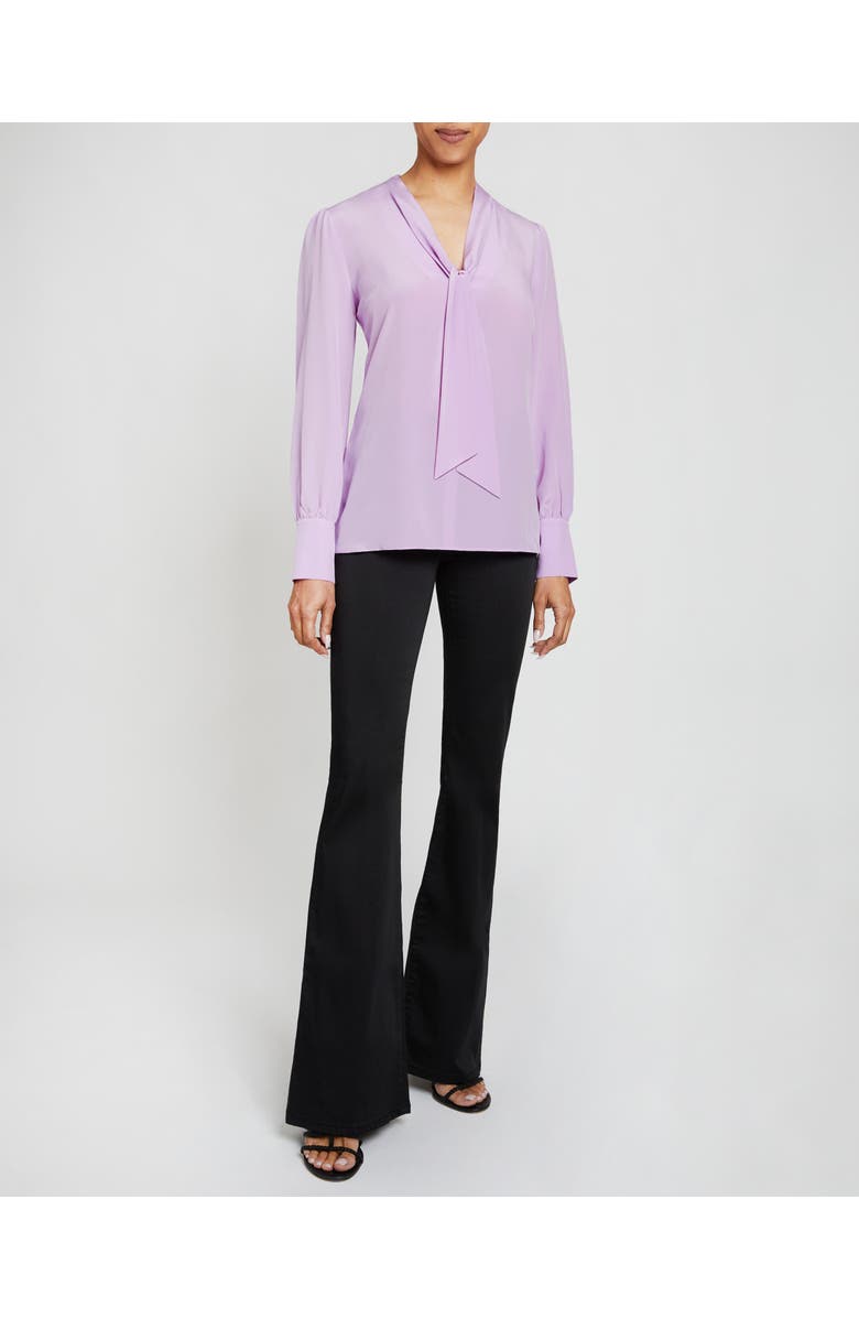 Santorelli Francis Blouse with Neck Tie in Silk Crepe de Chine, Alternate, color, 