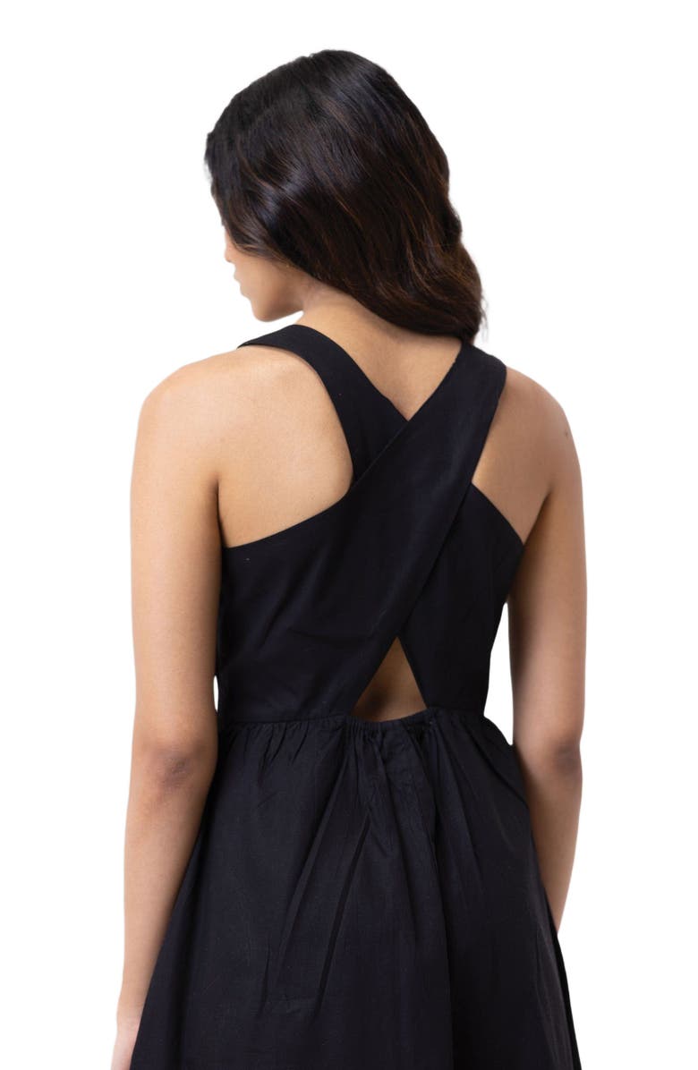 Reistor Cross-back Midi Dress, Alternate, color, Black