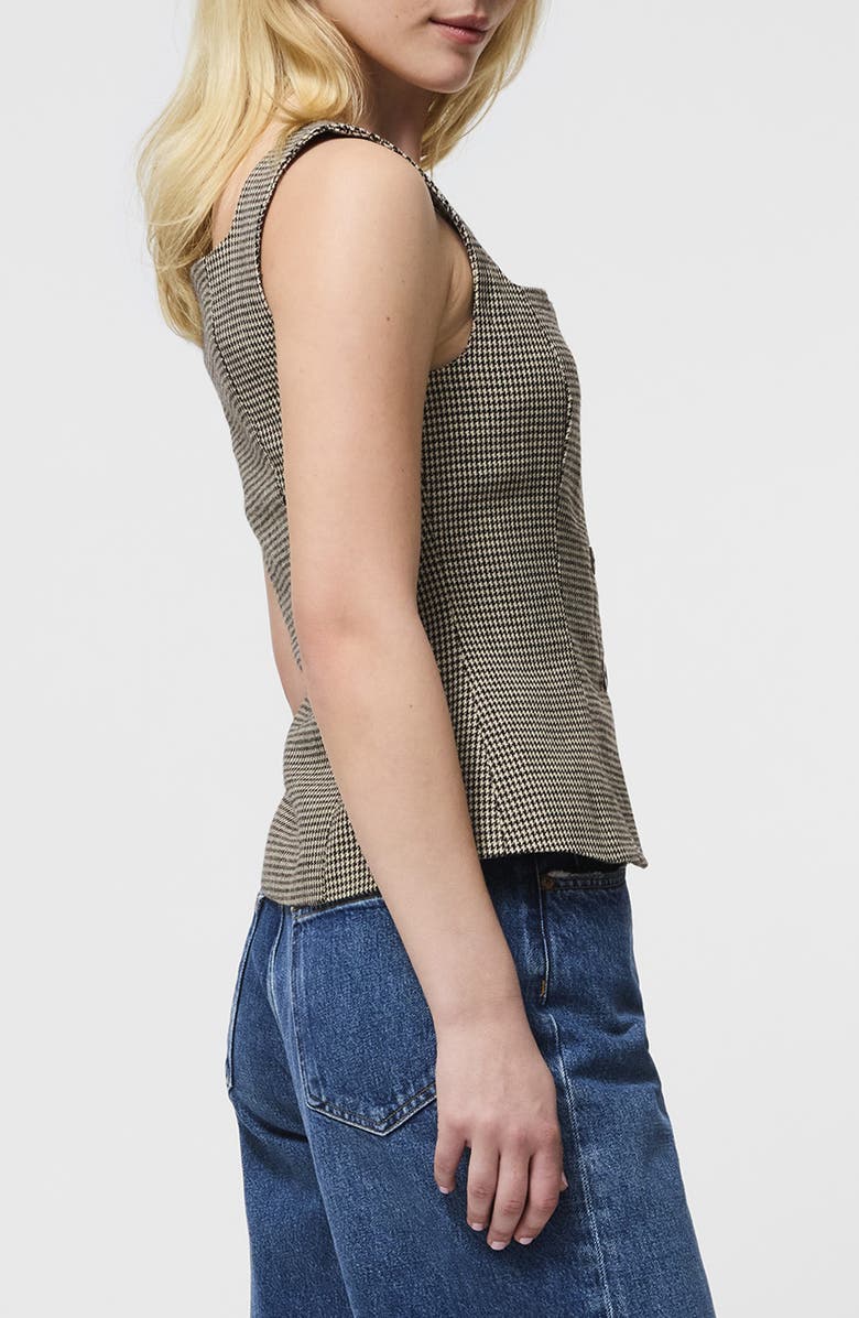 French Connection Houndstooth Sleeveless Top, Alternate, color, Brown Multi