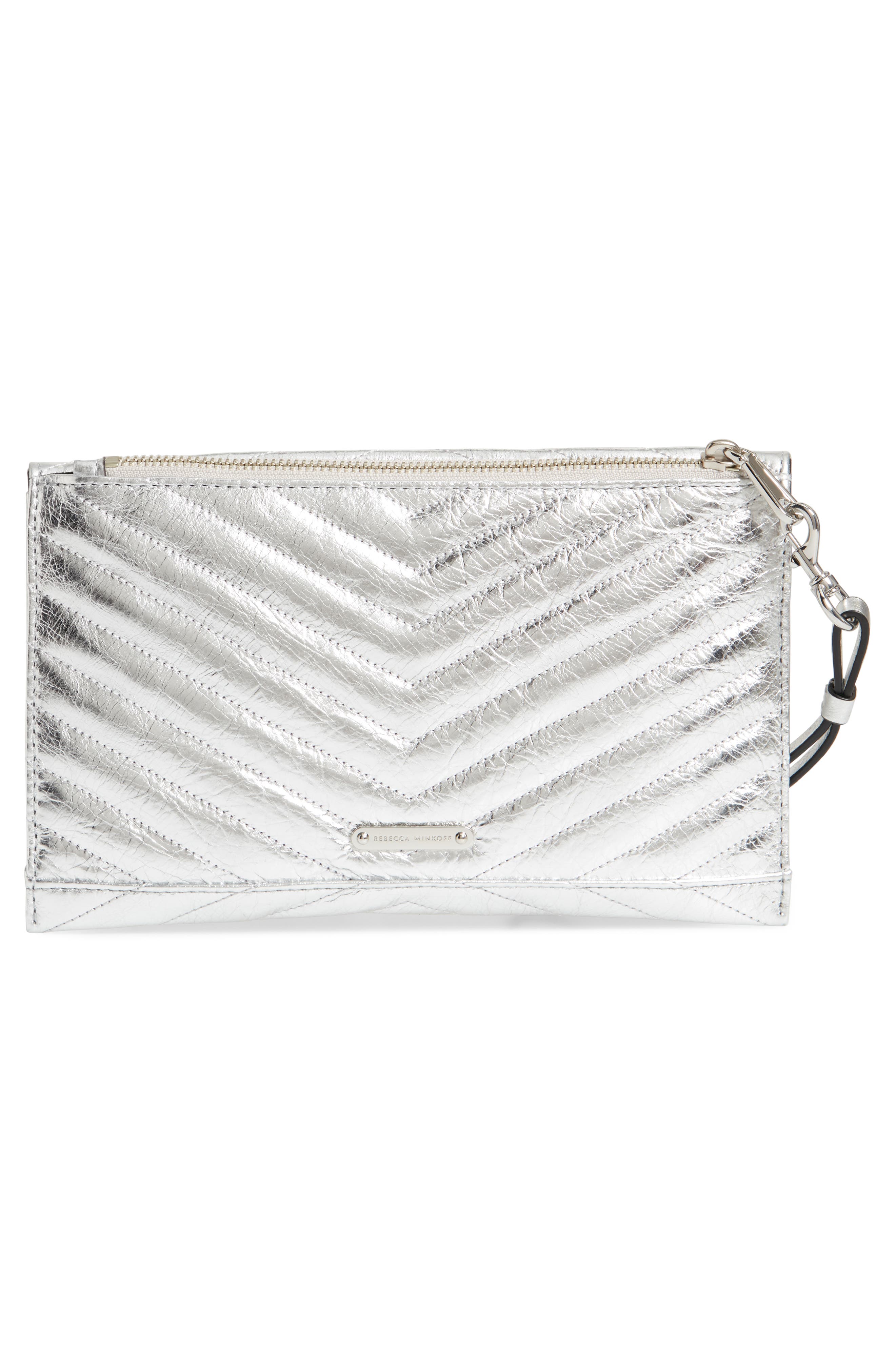 Rebecca Minkoff Leo Quilted Leather Clutch, Alternate, color, 