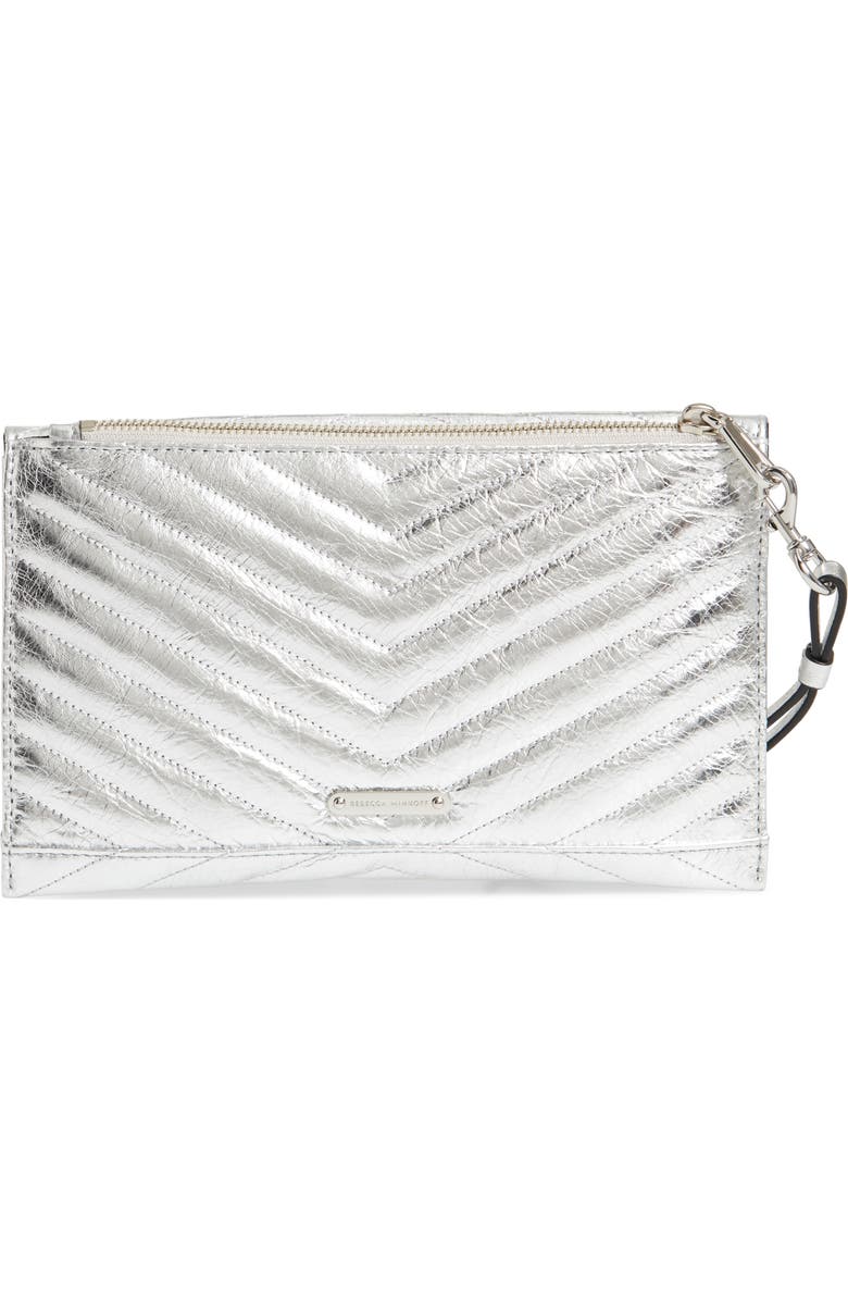 Rebecca Minkoff Leo Quilted Leather Clutch, Alternate, color,