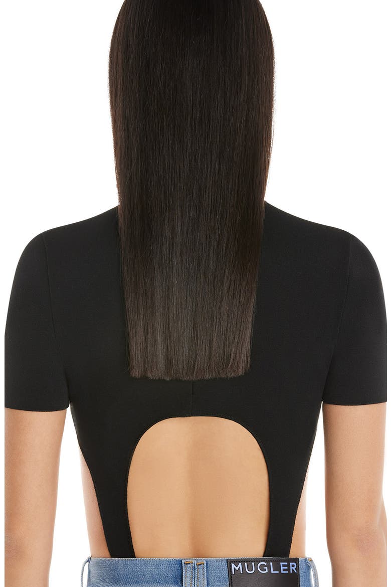 Cutout Turtleneck Bodysuit, Alternate, color, BLACK