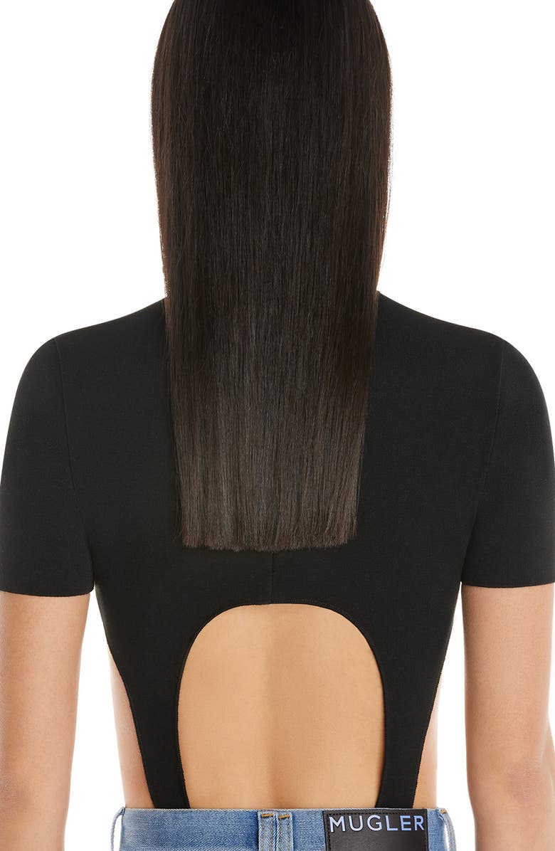 MUGLER Cutout Turtleneck Bodysuit, Alternate, color, 