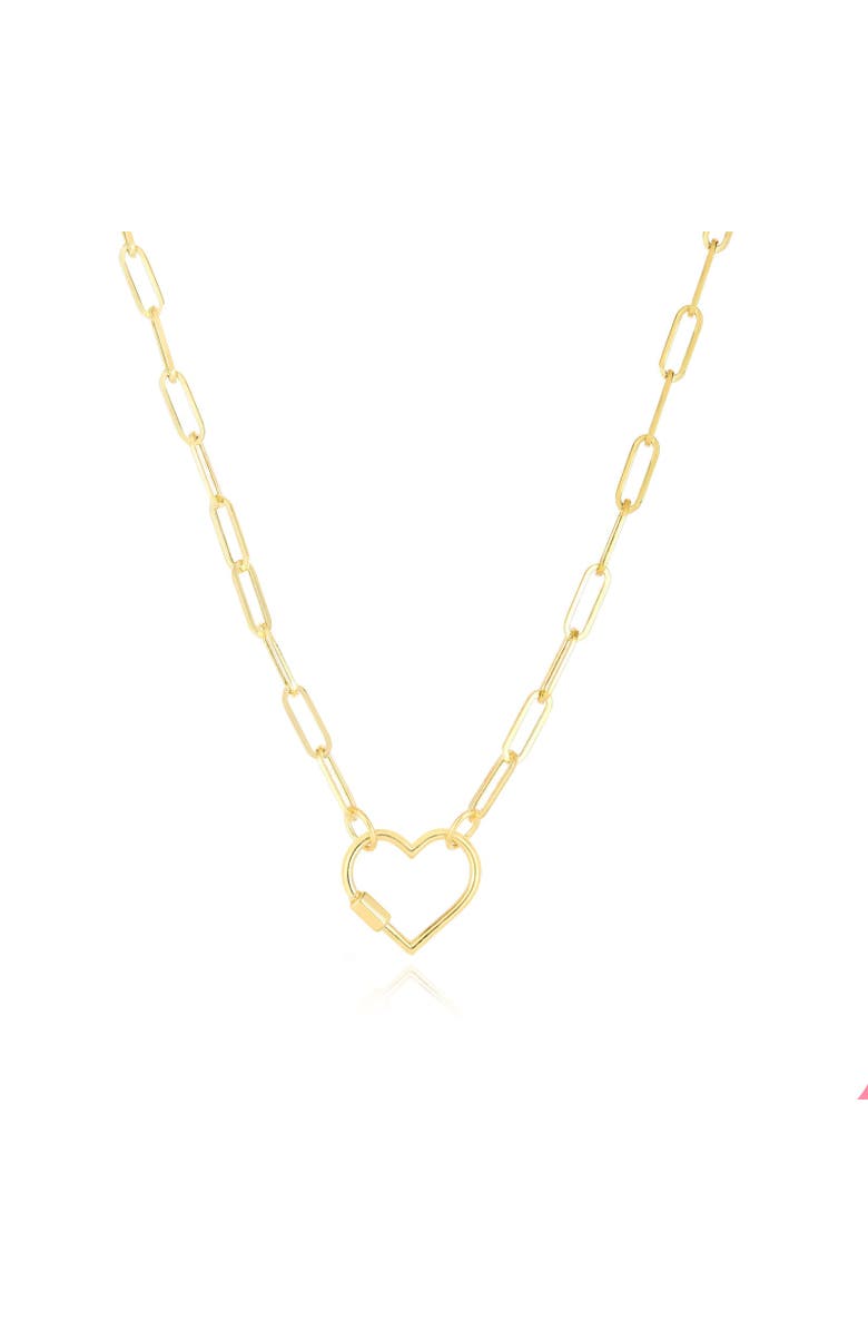 The Lovery Fine Jewelry Carabiner Heart Charm Holder Necklace, Main, color, 