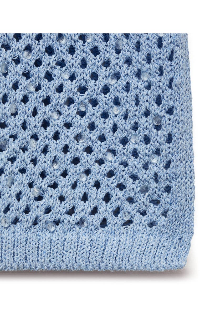 MANGO Rhinestone Crochet Sweater Skirt, Alternate, color, Blue