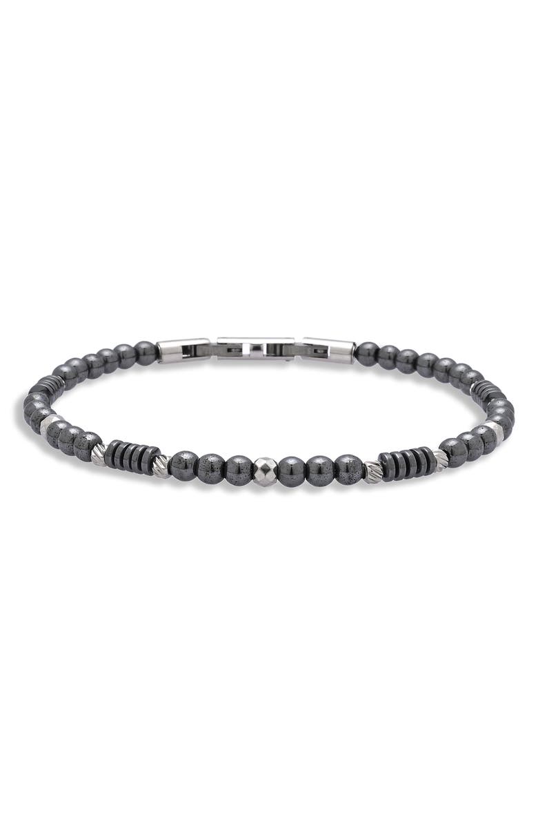 EYE CANDY LOS ANGELES Storm Hematite Beaded Bracelet, Main, color,