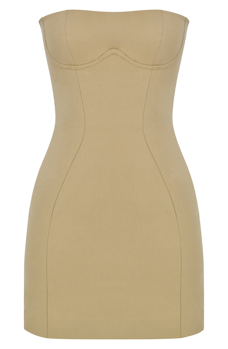 HOUSE OF CB Elissa Strapless Minidress, Alternate, color, Stone