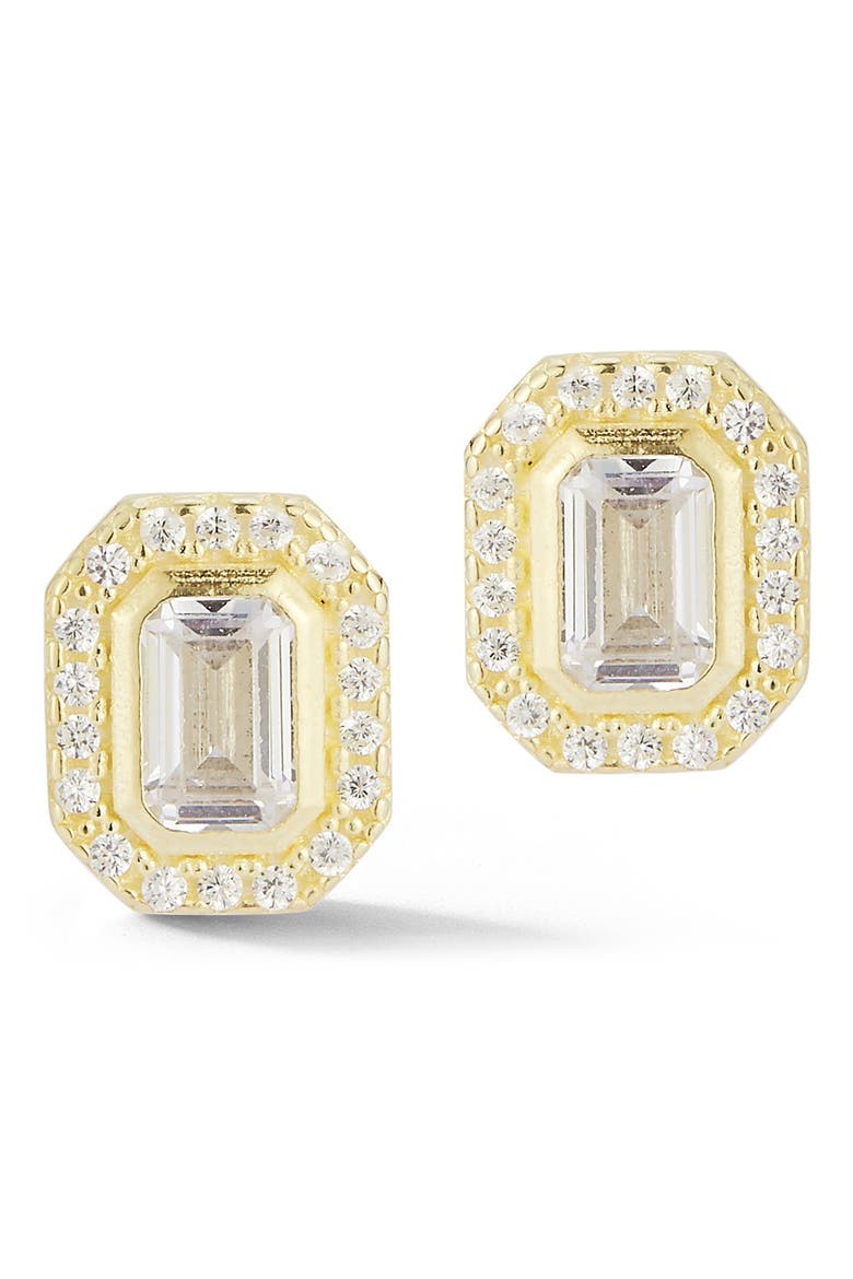 Cubic Zirconia Cluster Stud Earrings, Alternate, color, GOLD