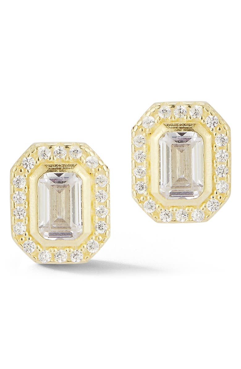 GLAZE JEWELRY Cubic Zirconia Cluster Stud Earrings, Alternate, color, Gold